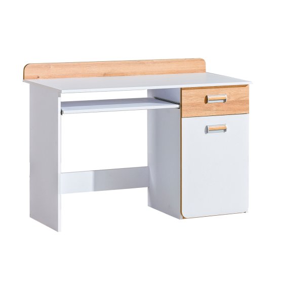 Masă de birou L10 - alb / stejar nash