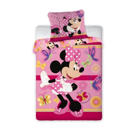 Lenjerie de pat și fluturi pentru bebeluși Minnie Mouse - roz