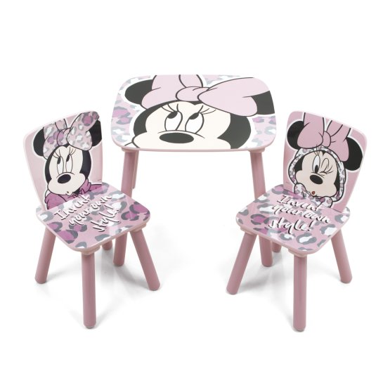 copilăresc masă cu scaune Minnie Mouse - roz