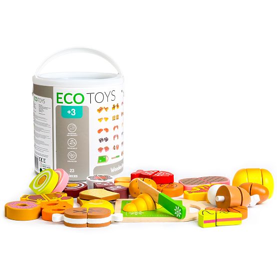 Alimente din lemn de tăiat 23 de piese ECOTOYS