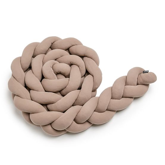 Apărătoare împletită pentru pătuț - maro