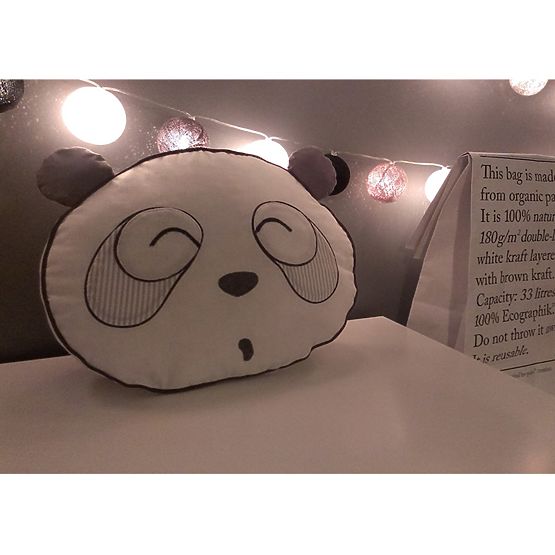 Așternut de pat din 2 piese pentru copii – Panda gri