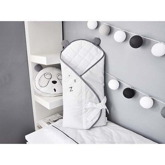 Așternut de pat din 2 piese pentru copii – Panda gri