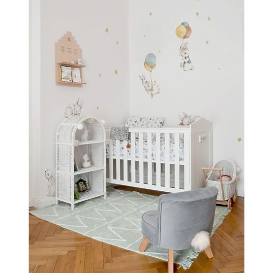 Autocolant de perete DEKORNIK – model iepurași veseli albi