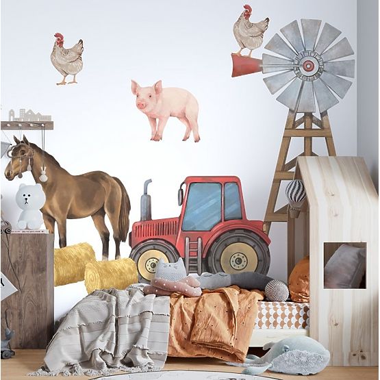 Autocolant de perete - ferma de animale