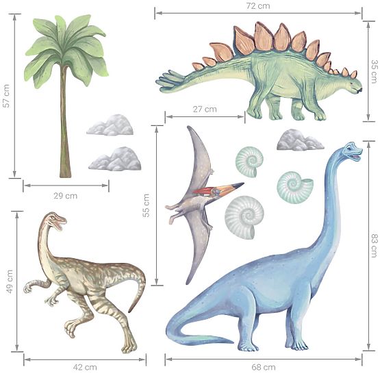 Autocolante de perete - dinozauri