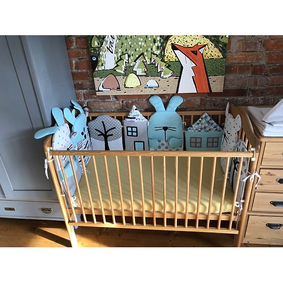 Baby Dream - Mantinel pentru pătuț modular - gri-albastru