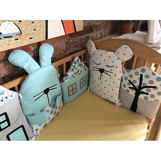 Baby Dream - Mantinel pentru pătuț modular - gri-albastru