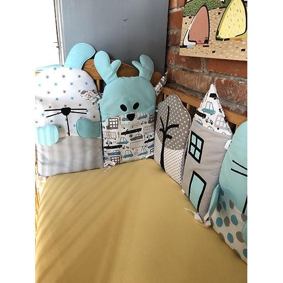 Baby Dream - Mantinel pentru pătuț modular - gri-albastru