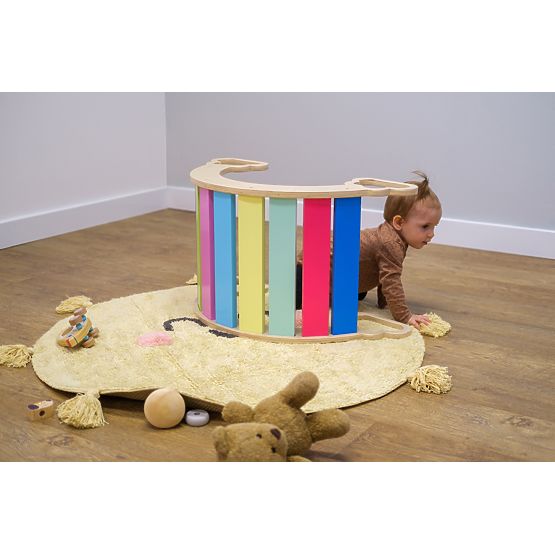 Balansoar montessori din lemn - curcubeu