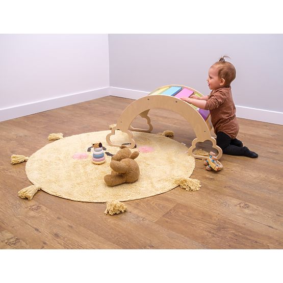 Balansoar montessori din lemn - curcubeu