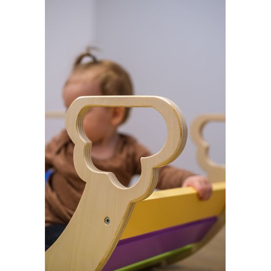 Balansoar montessori din lemn - curcubeu