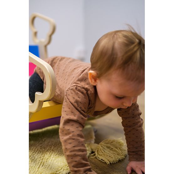 Balansoar montessori din lemn - curcubeu
