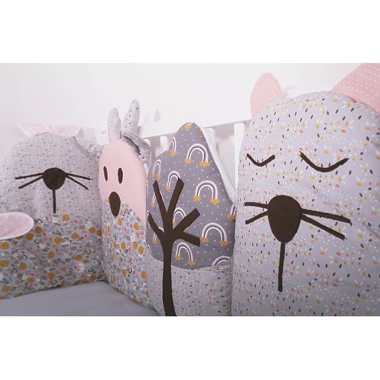 Balustrada modulara pentru patutul Flowers - gri-roz