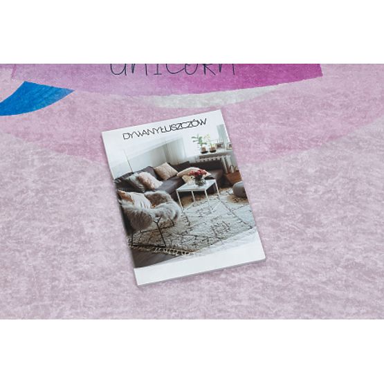 BAMBINO 2533 covoraș de spălat Unicorn, curcubeu pentru copii antiderapant - roz