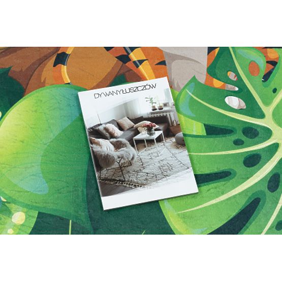 BAMBINO 2651 covoraș de spălat Animale, junglă pentru copii antiderapant - verde / maro