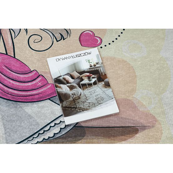 BAMBINO 43020 covoraș de spălat Prințesă, stele pentru copii antiderapant - crem / roz