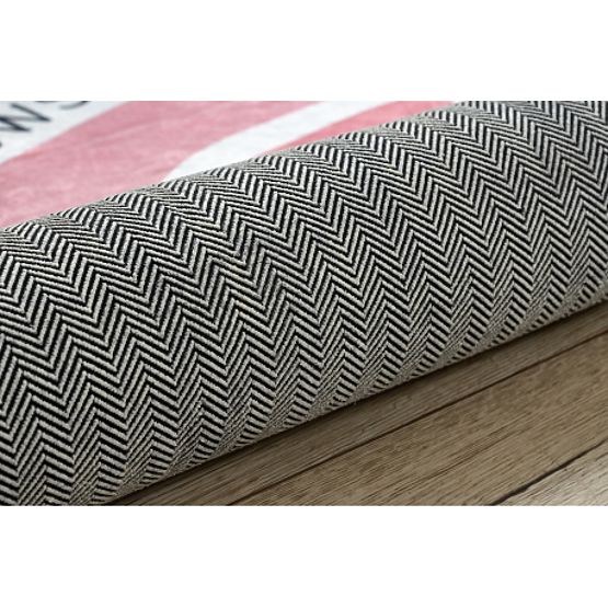 BAMBINO 47810 covoraș rotund de spălat Curcubeu, puncte pentru copii antiderapant - alb / roz