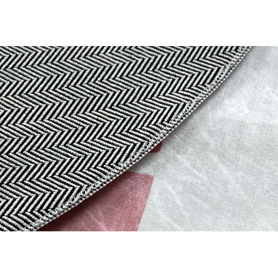 BAMBINO 47810 covoraș rotund de spălat Curcubeu, puncte pentru copii antiderapant - alb / roz