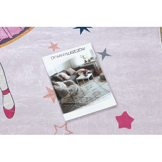 BAMBINO 48060 covoraș de spălat Prințesă, stele pentru copii antiderapant - roz