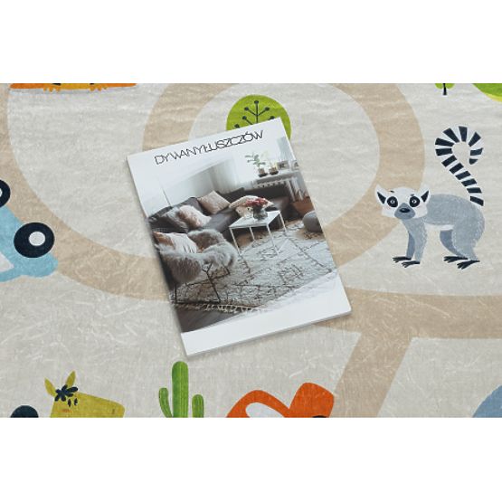 BAMBINO 50230 covoraș de spălat Grădina Zoologică, stradă pentru copii antiderapant - bej / verde