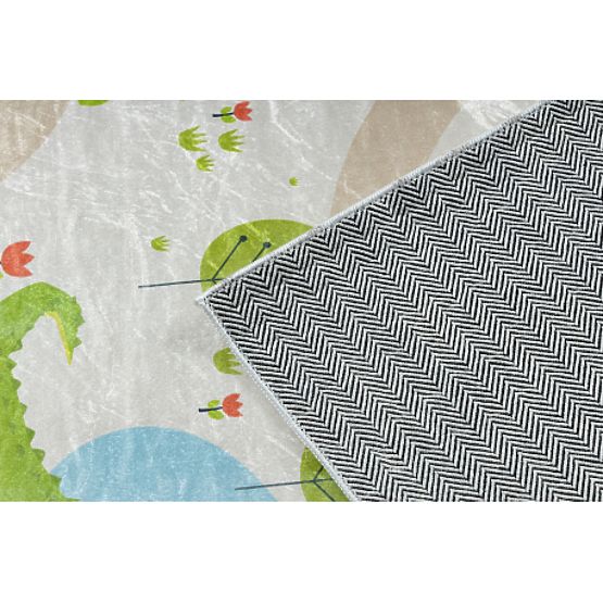 BAMBINO 50230 covoraș de spălare Grădina Zoologică, stradă pentru copii antiderapant - bej / verde