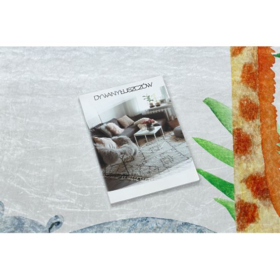 BAMBINO 54090 covoraș de spălat Animale, Africa pentru copii antiderapant - alb / verde