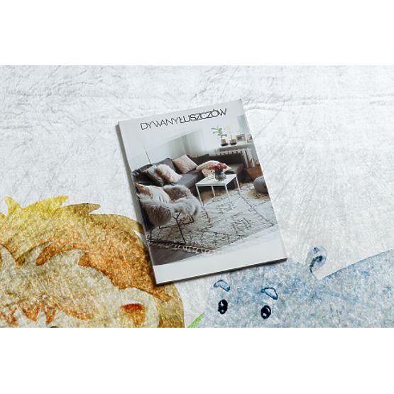 BAMBINO 54090 covoraș rotund de spălat Animale, Africa pentru copii antiderapant - alb / verde