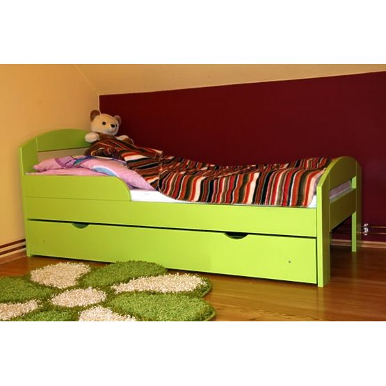 BAZAR copii pat cu depozitare spațiu timi - verde - dimensiune pe saltea 180x80cm