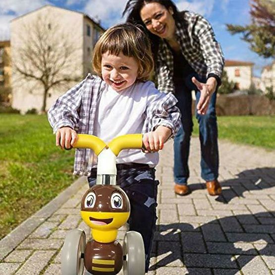 Baby Bouncer Bee - galben-maroniu