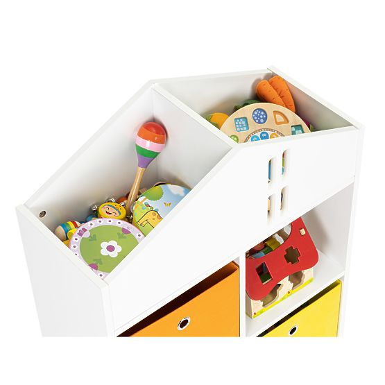 Biblioteca casei cu cutii de depozitare