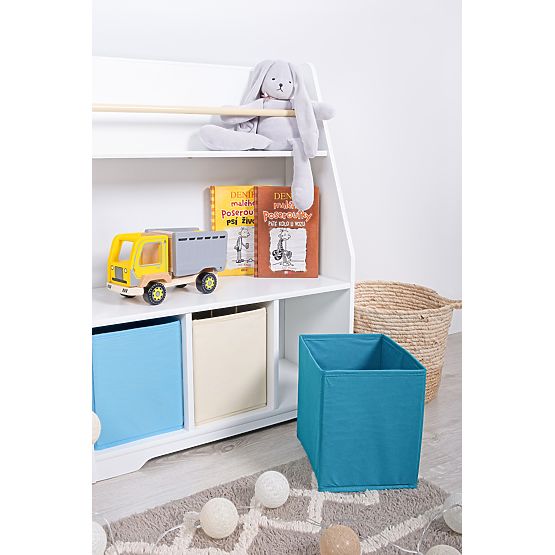Bibliotecă Montessori Cyan - albă