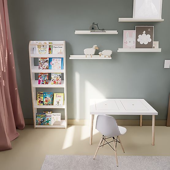 Bibliotecă pentru copii 134 x 49 cm - raft pentru cărți