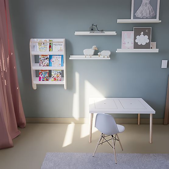 Bibliotecă pentru copii 74,5 x 49 cm - rafturi pentru cărți