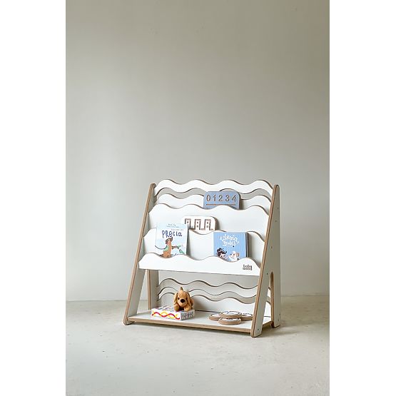 Bibliotecă și raft pentru jucării WAVE M - alb