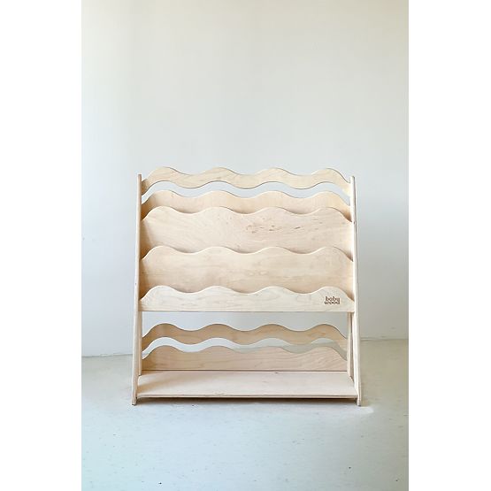 Bibliotecă și raft pentru jucării WAVE M - natural