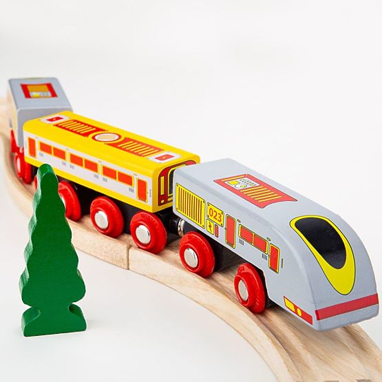 Bigjigs Rail Eurostar Express + 3 șine