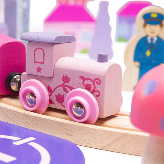 Bigjigs Rail Linie mare de tren prințesă din lemn