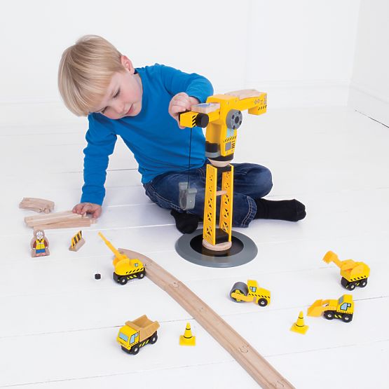 Bigjigs Rail Macara și mașini de construcții