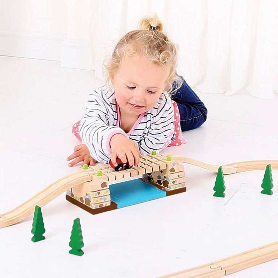 Bigjigs Rail Pod balansoar peste râu