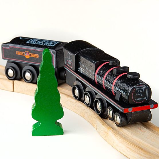 Bigjigs Rail Replica din lemn a locomotivei cu motor Black 5