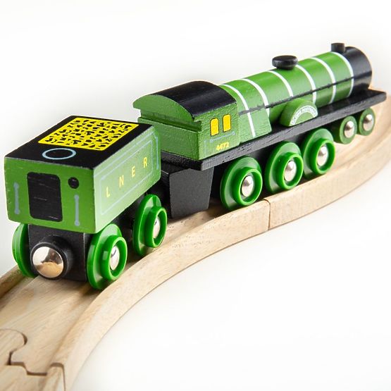 Bigjigs Rail Replică din lemn locomotivă Flying Scotsman