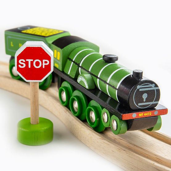 Bigjigs Rail Replică din lemn locomotivă Flying Scotsman