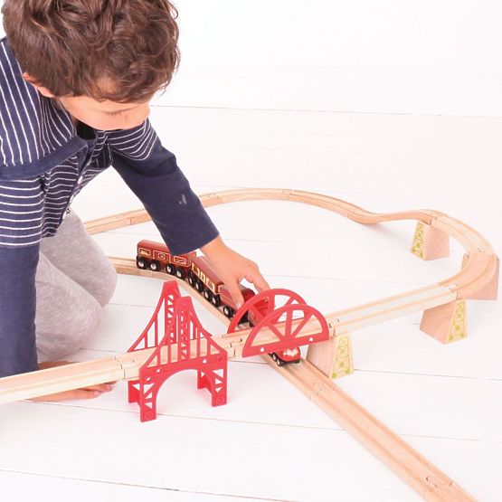 Bigjigs Rail replică locomotivă Ducesa de Hamilton + 3 șine