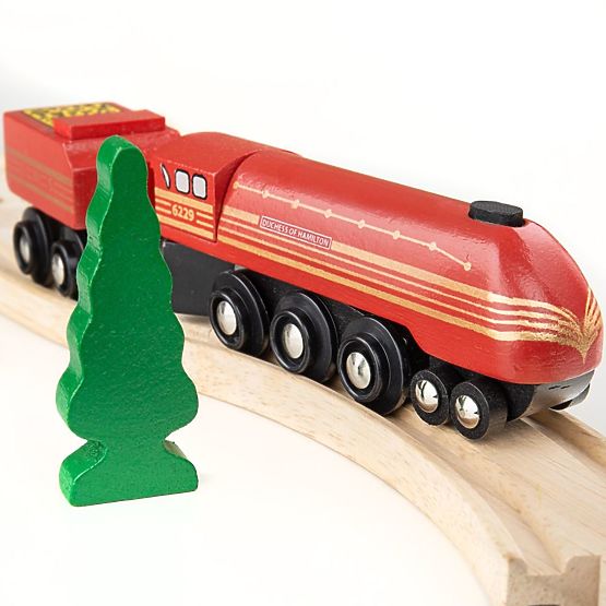 Bigjigs Rail replică locomotivă Ducesa de Hamilton + 3 șine