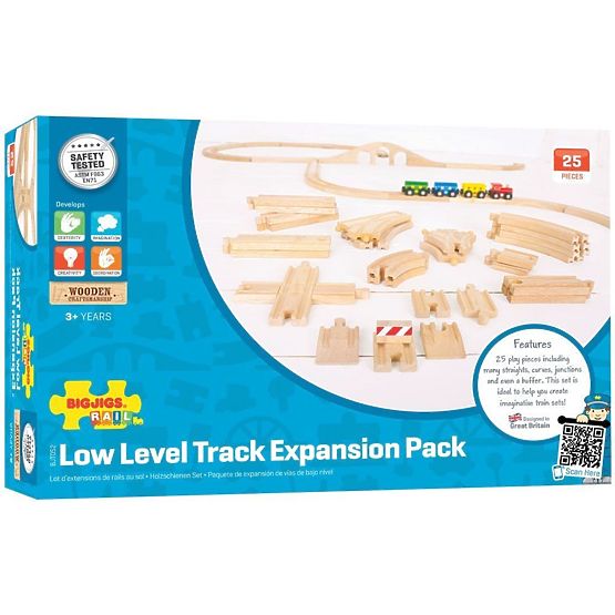Bigjigs Rail Set de șine din lemn 25 de piese