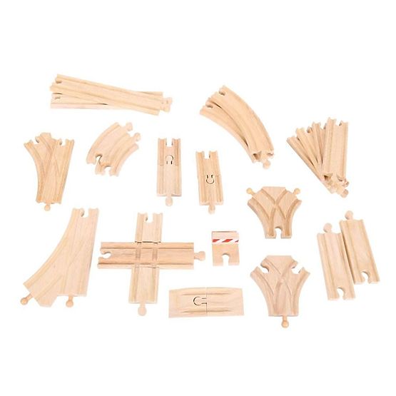 Bigjigs Rail Set de șine din lemn 25 de piese