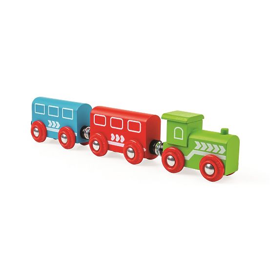 Bigjigs Rail Linie de tren din lemn cu drum de țară 80 de părți