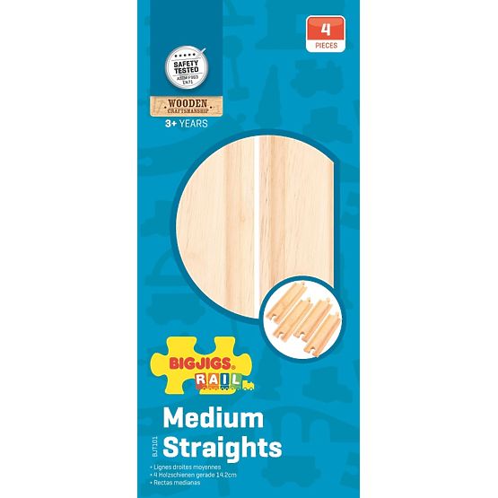 Bigjigs Rail Sine drepte medii 16 cm 4 buc