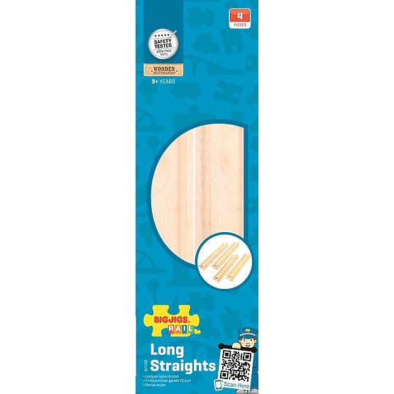 Bigjigs Rail Sine lungi drepte 21 cm 4 buc